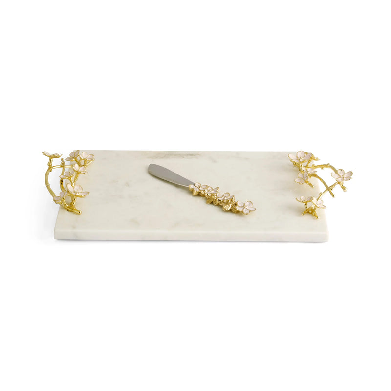 Cherry Blossom Small Cheese Board w/ Spreader
