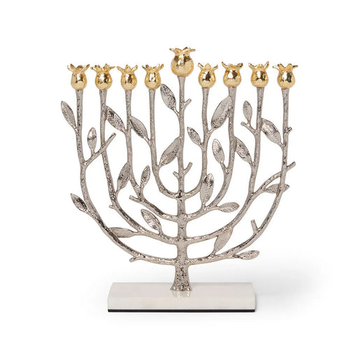 Pomegranate Silver & Gold Menorah