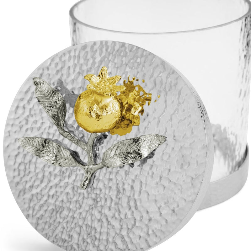 Pomegranate Silver & Gold Canister