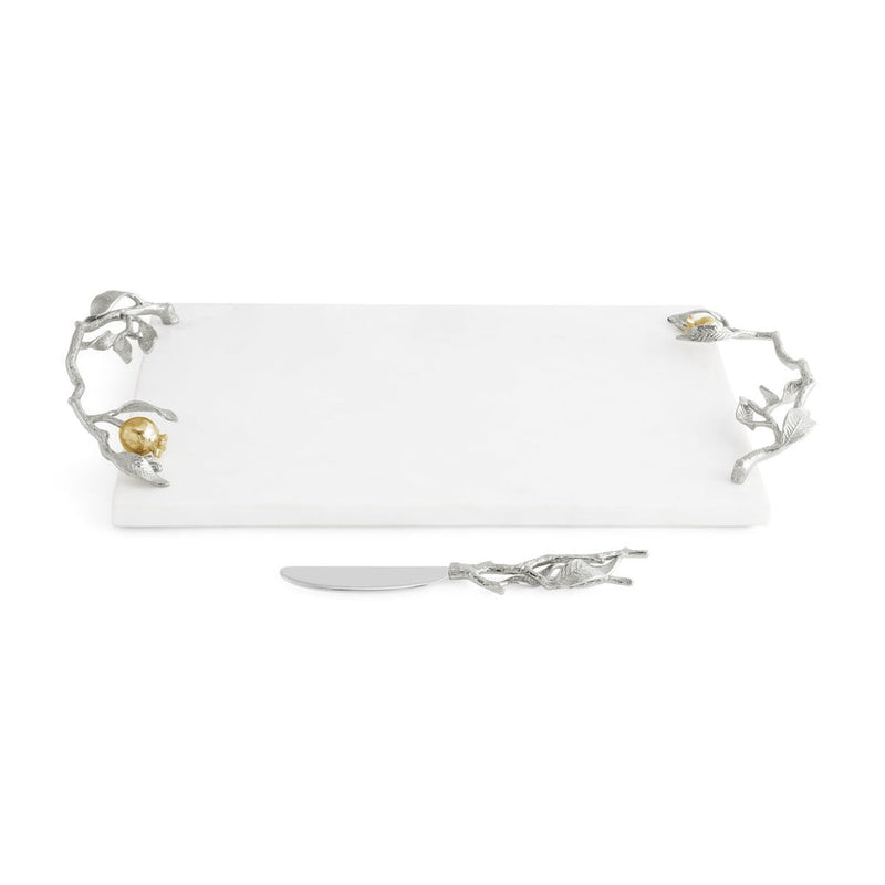Pomegranate Silver & Gold Cheeseboard & Spreader