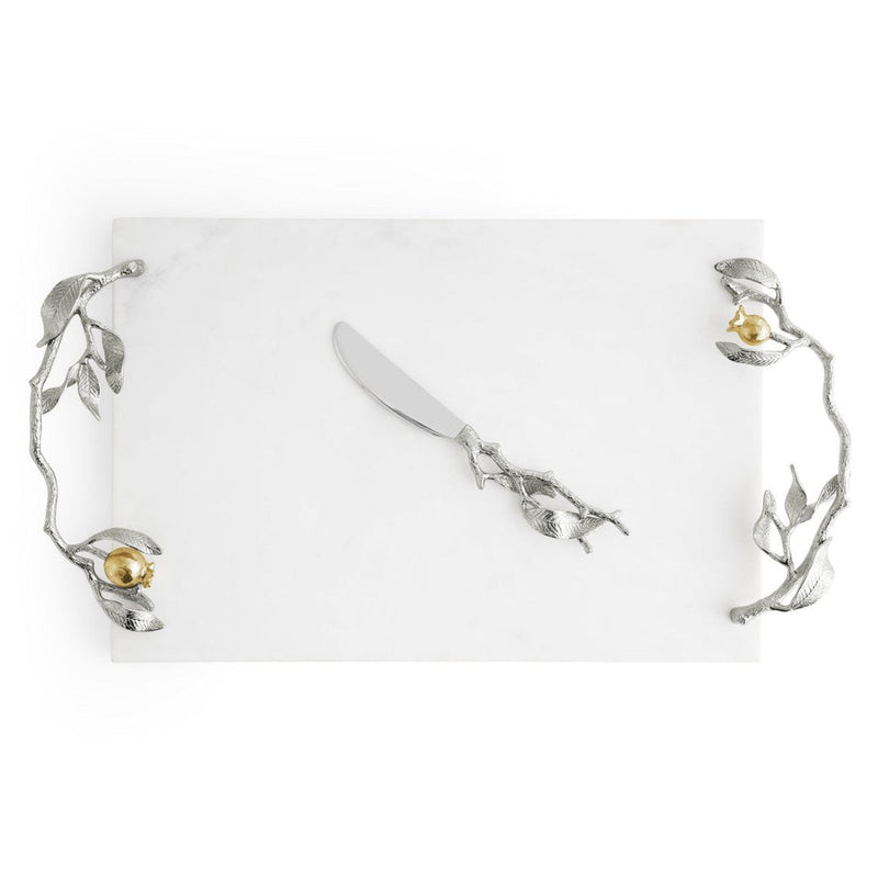 Pomegranate Silver & Gold Cheeseboard & Spreader