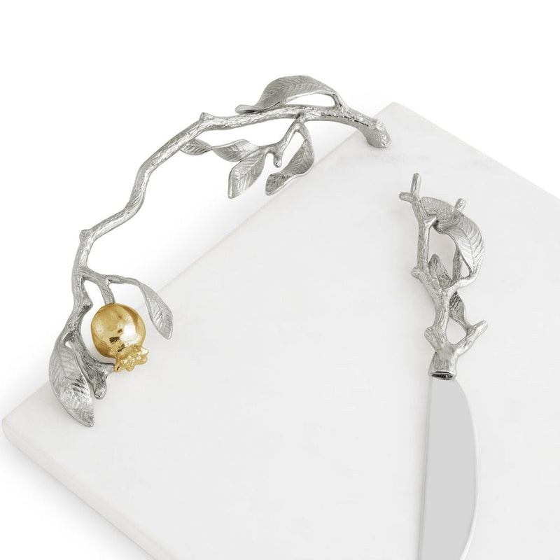 Pomegranate Silver & Gold Cheeseboard & Spreader