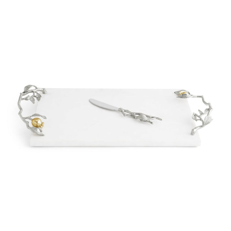 Pomegranate Silver & Gold Cheeseboard & Spreader