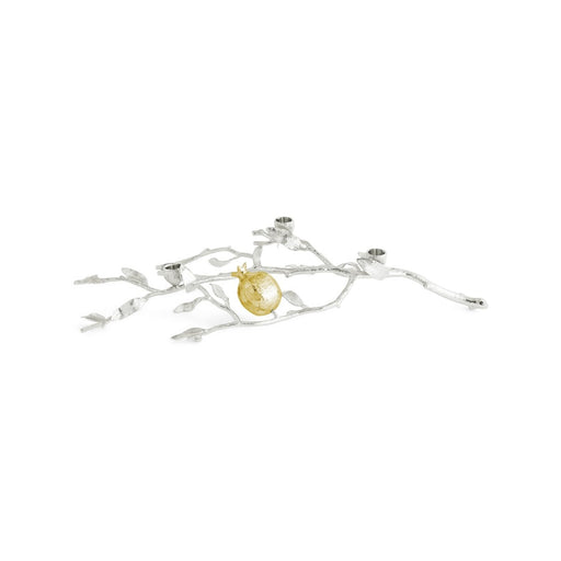 Pomegranate Silver & Gold Low Candleholders