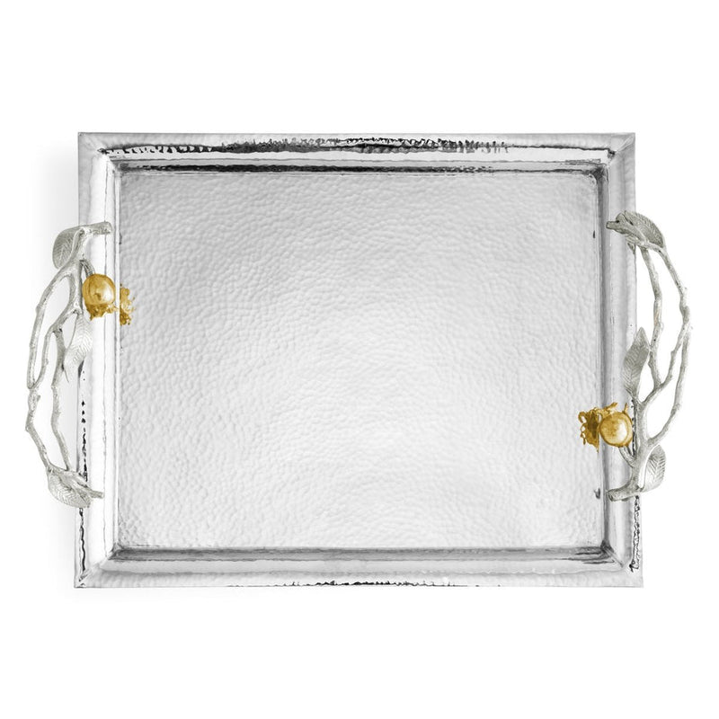 Pomegranate Silver & Gold Serving Tray