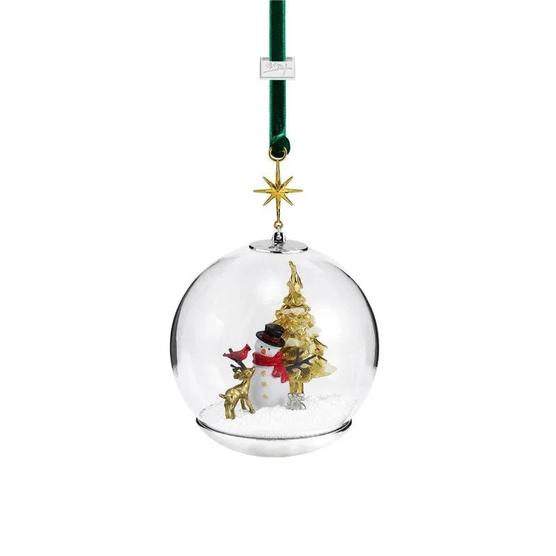 Snowman and Forest Friends Snow Globe Ornament