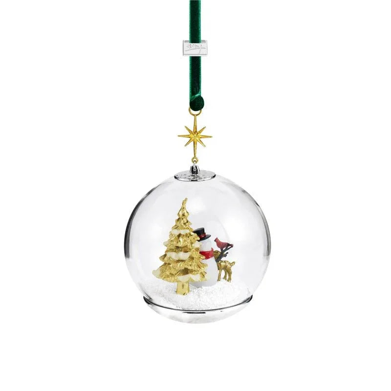 Snowman and Forest Friends Snow Globe Ornament