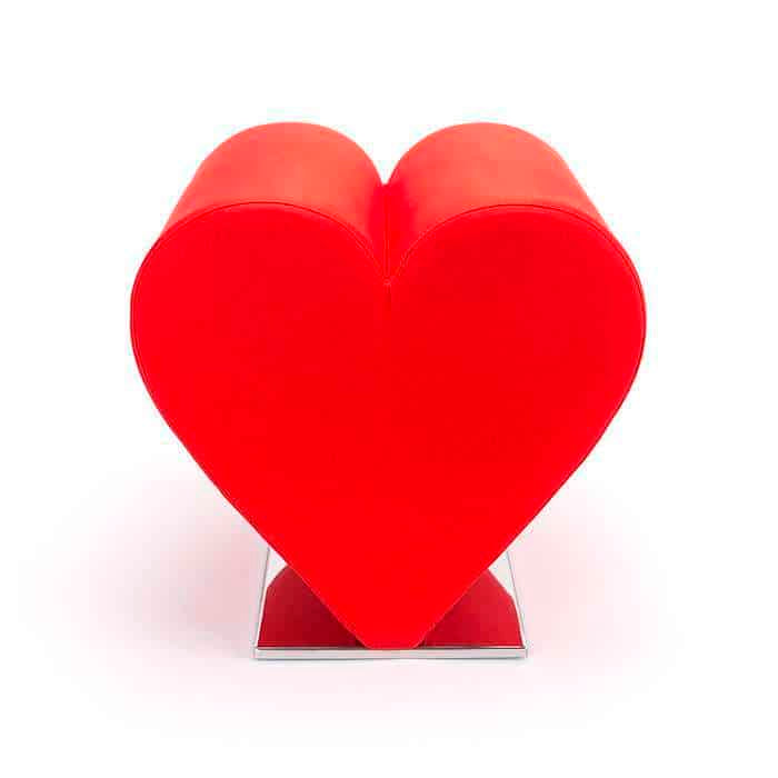 Red heart chair floor cushion