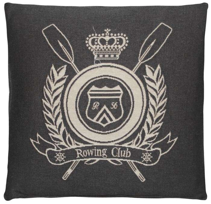 rowing club grey pillow