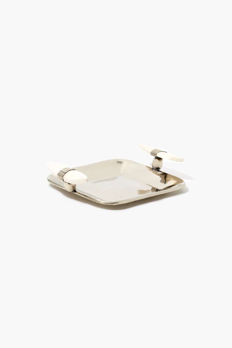 Airedelsur square tray white bone and metal