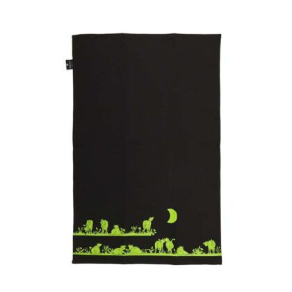solid green and black kitchen towel Heidi cheese line