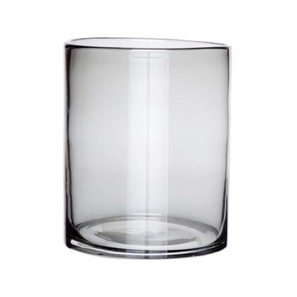 Vase grey L Hubsch transparent
