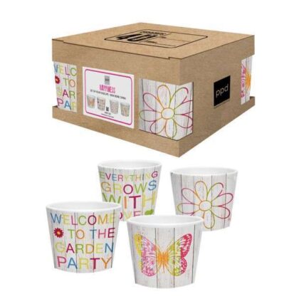 set of 4 eggcups happiness mix color