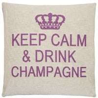 keep calm & drink champagne biege & purple