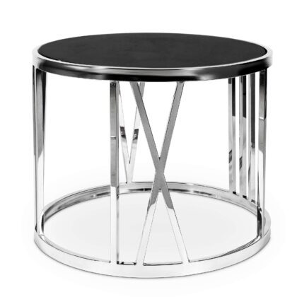 side tables roman figures numbers stainless steel and black marble eichholtz