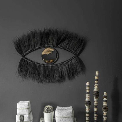black grass feather eye mirror Bazar Bizar