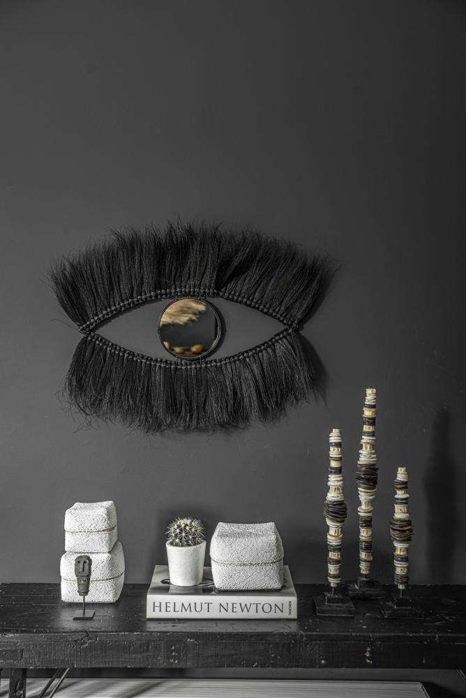black grass feather eye mirror Bazar Bizar