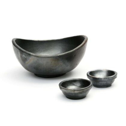 black curved ceramic terracotta antique bowls Bazar Bizar