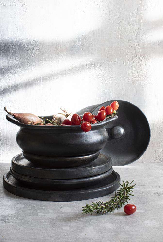 black terracotta ceramic tableware plates bazar bizar
