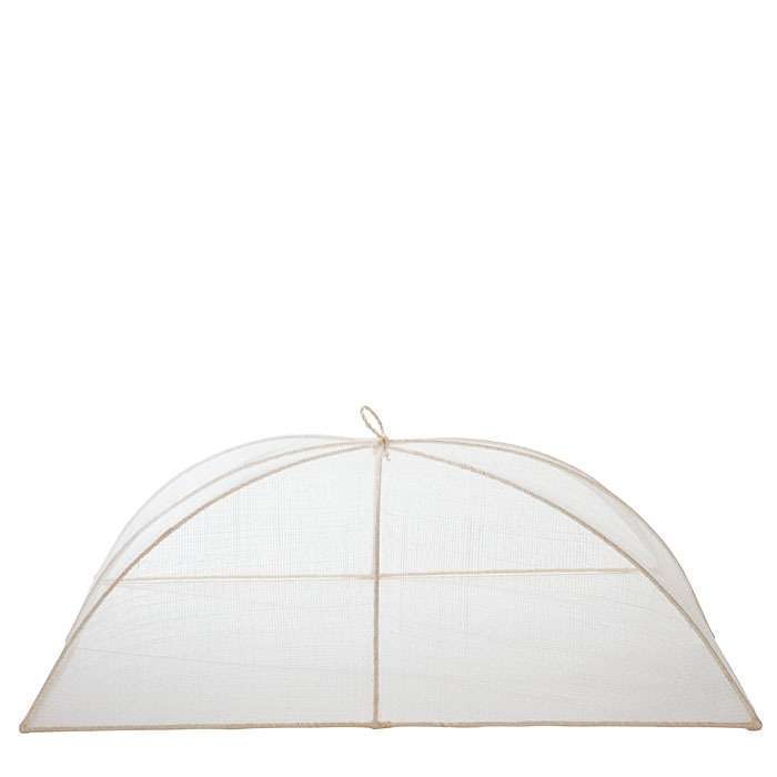 Maxi white linen Food cover in abaca net. Suitable outdoor to protect food from insects or leaves. Practical, elegant and light. Fiorira un Giardino
