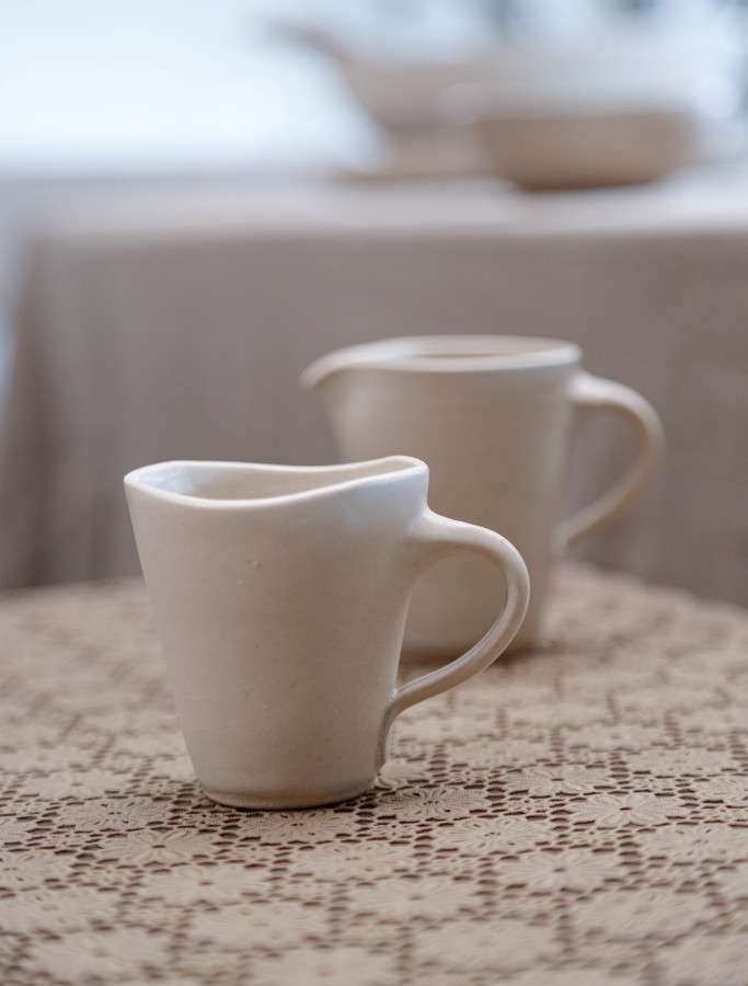 Handmade in Italy smooth gres coffee cup by Fiorirà un Giardino. Drink ware coffee cup set from natural materials and pigments.