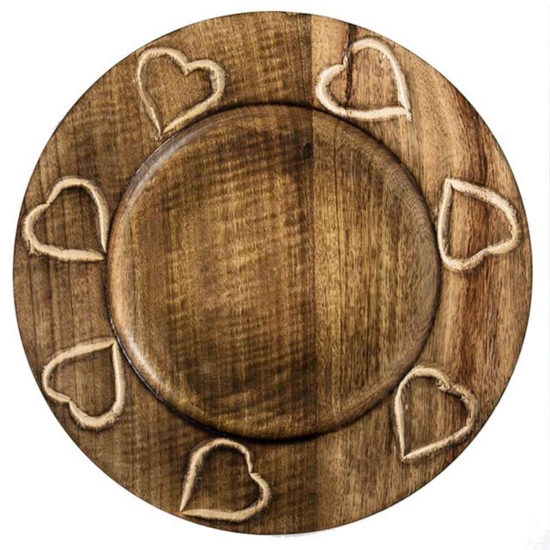 Charger Plate Carved Hearts