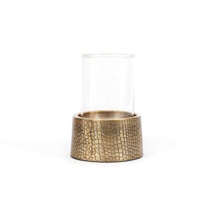 The Croco Candle Holder with Glass, Large