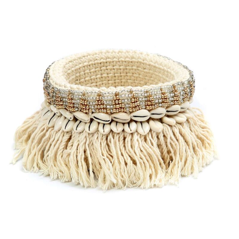 The Gold and Silver Macrame Planter - M