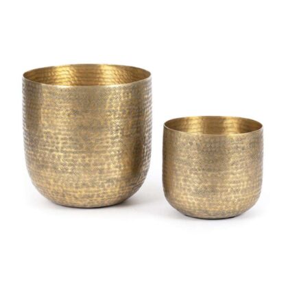 The Hammered Planters - Brass - Set of 2