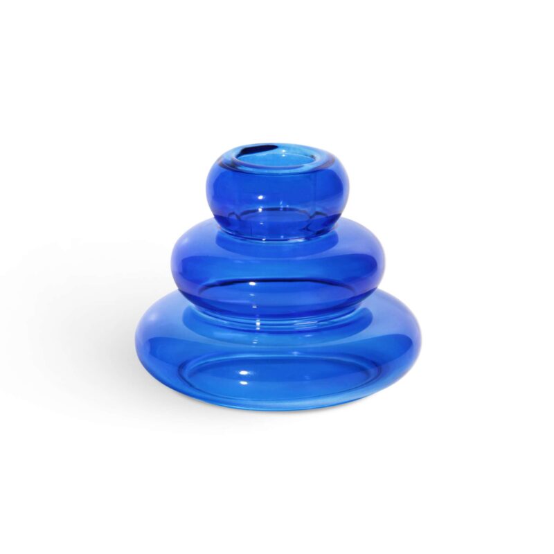 Blue Whipped Candle Holder