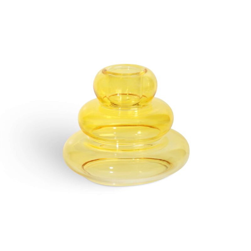 Yellow Whipped Candle Holder