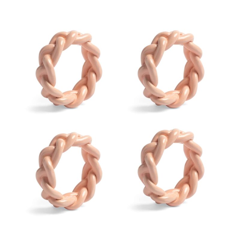 Pink Braid Napkin Rings