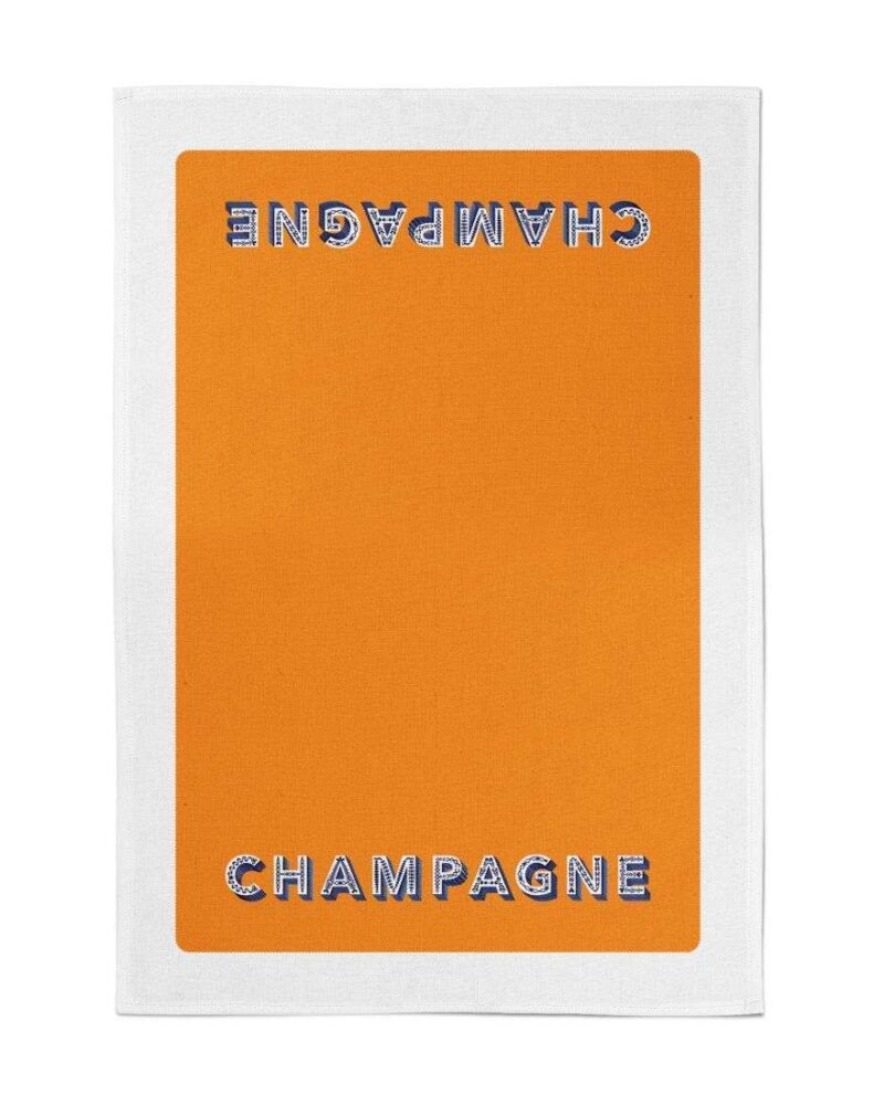 Champagne orange tea towel made with 50% linen and 50% cotton, made in Sweden. Jamida of Sweden