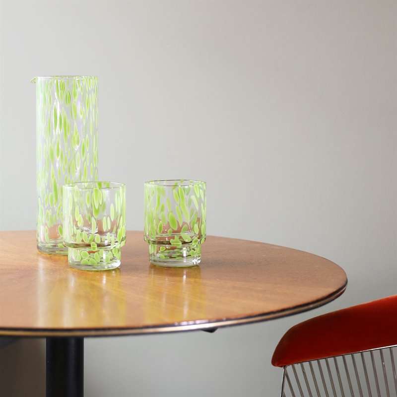 waterglass drinkware tortoise green glass