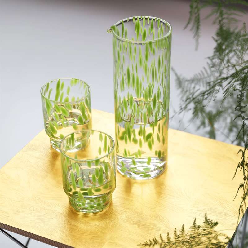 waterglass drinkware tortoise green glass