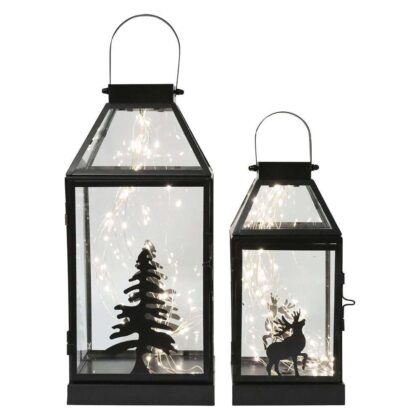Led-Lantern Winter Forest
