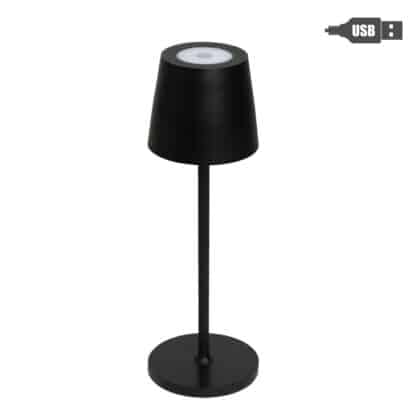 Black Iron Table Lamp with USB