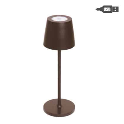 Chocolate Iron Table Lamp with USB