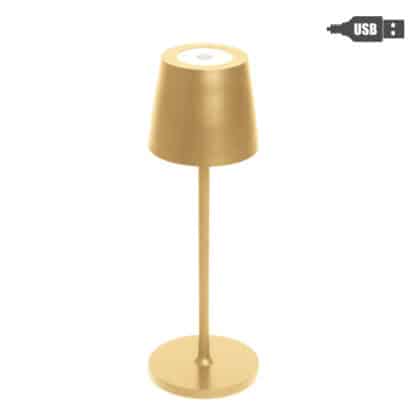 Golden Iron Table Lamp with USB