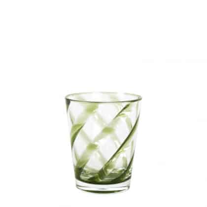 Glass with Green Spiral