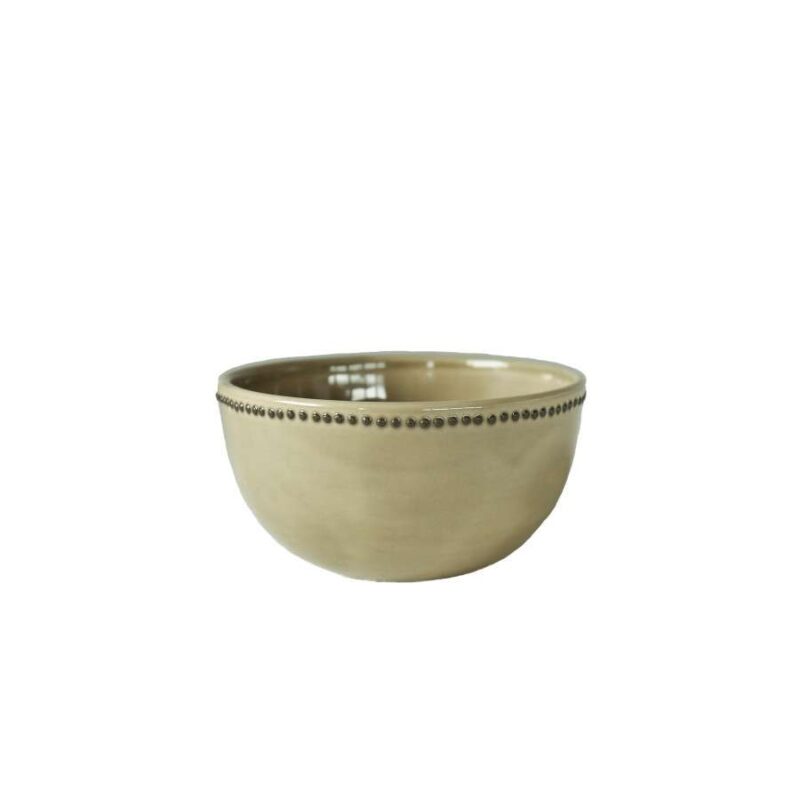 Green Porcelain Bowl With Spotted Edge