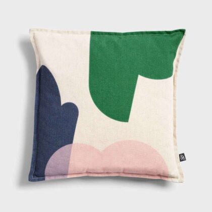 Green Square Collage Cushion