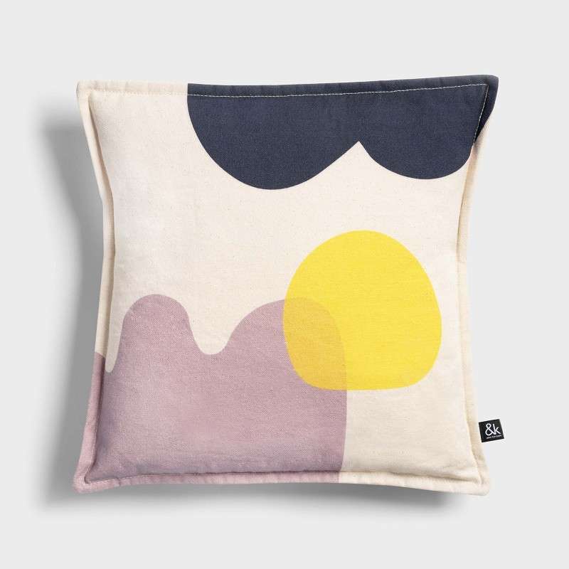 Cushion collage square yellow