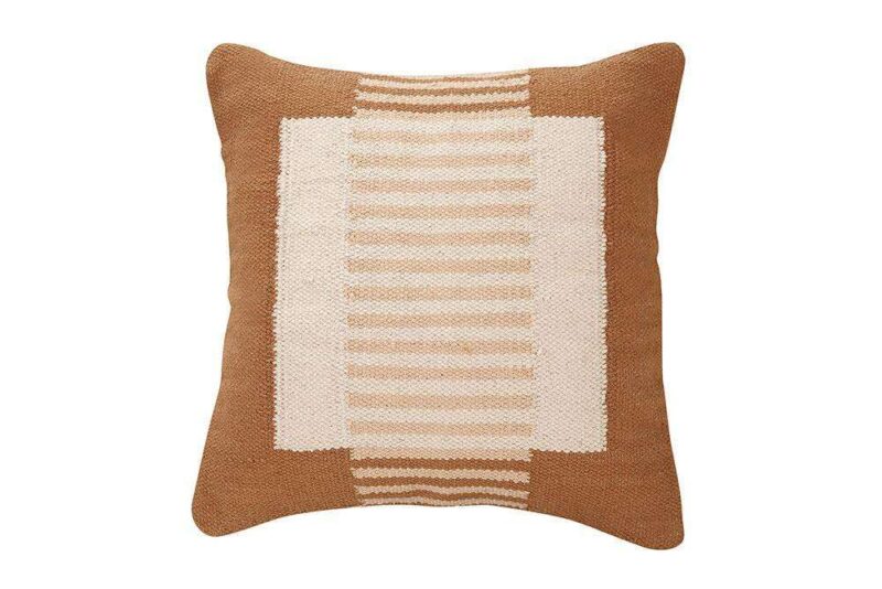 Handcrafted Earth Stripe Pillow
