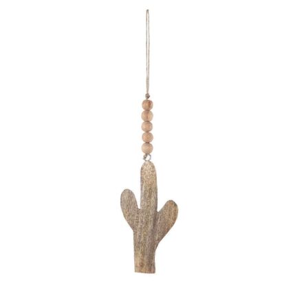 Handmade Wood Christmas Ornament - Cactus •