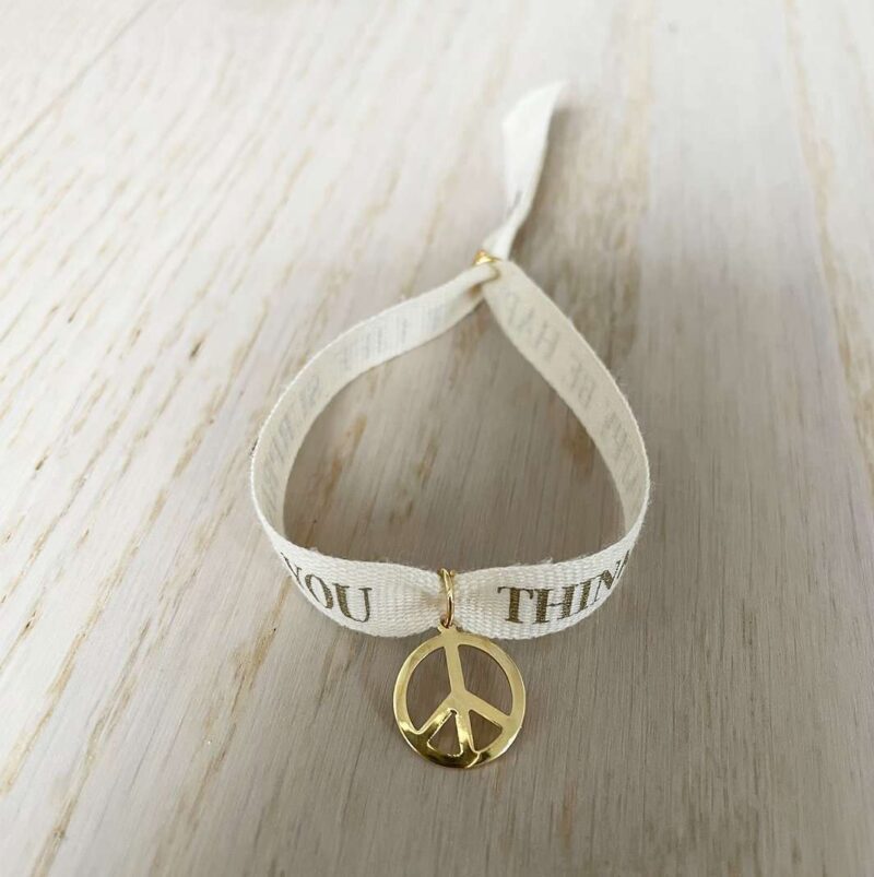 Peace and Love Ribbon Bracelet