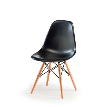 Black Frame Chair With wood Legs