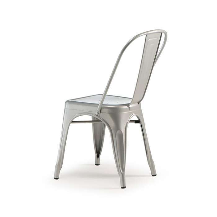 Galvanized Silver Metal Chair