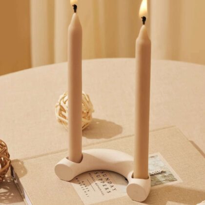Nordic Style C Shaped Concrete Candle Holder