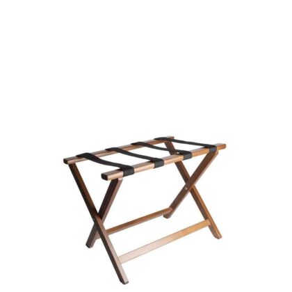 Wooden Luggage Rack with Black Straps